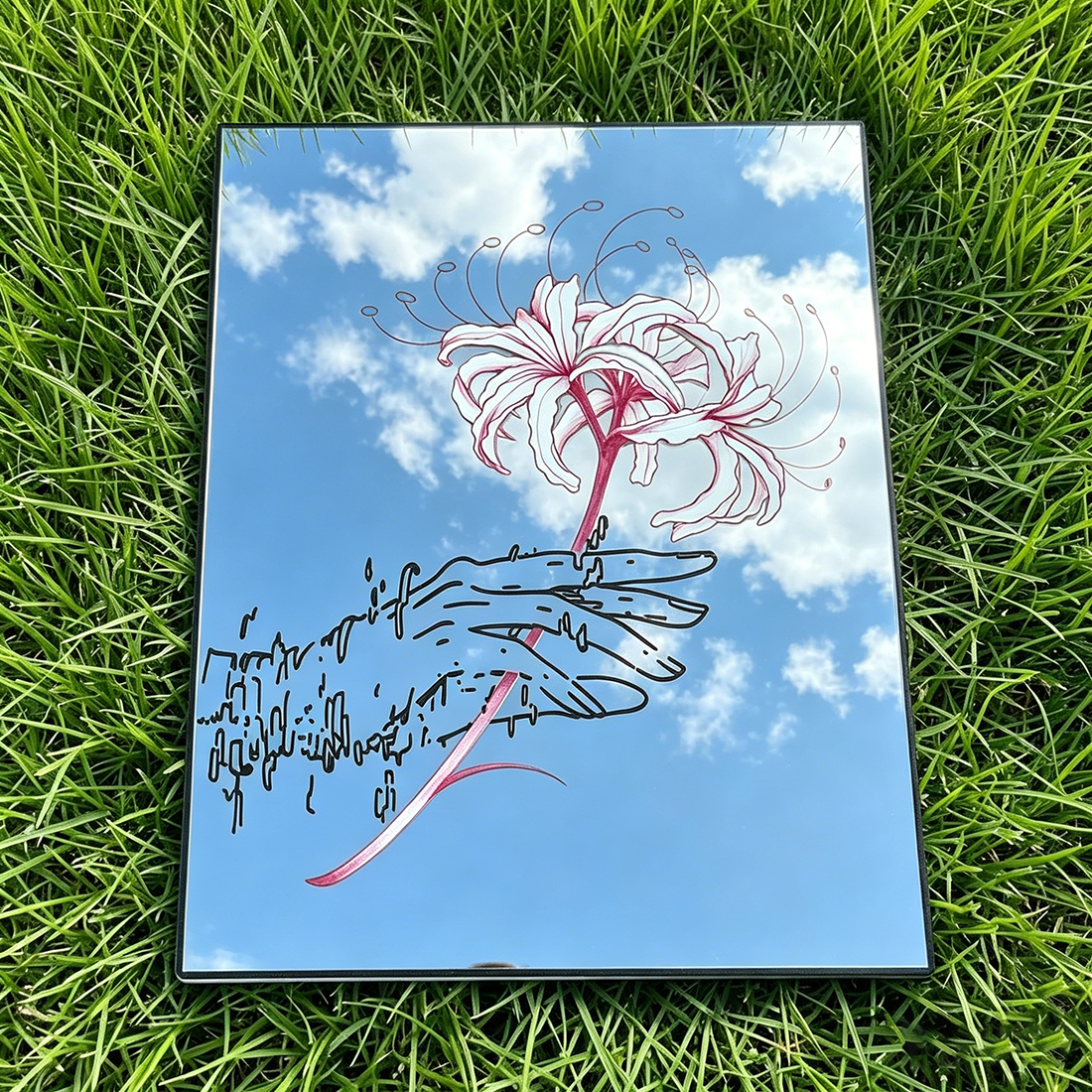 Red Spider Lily Anime Wall Mirror | Dark Aesthetic & Manga Decor LiquidMirror