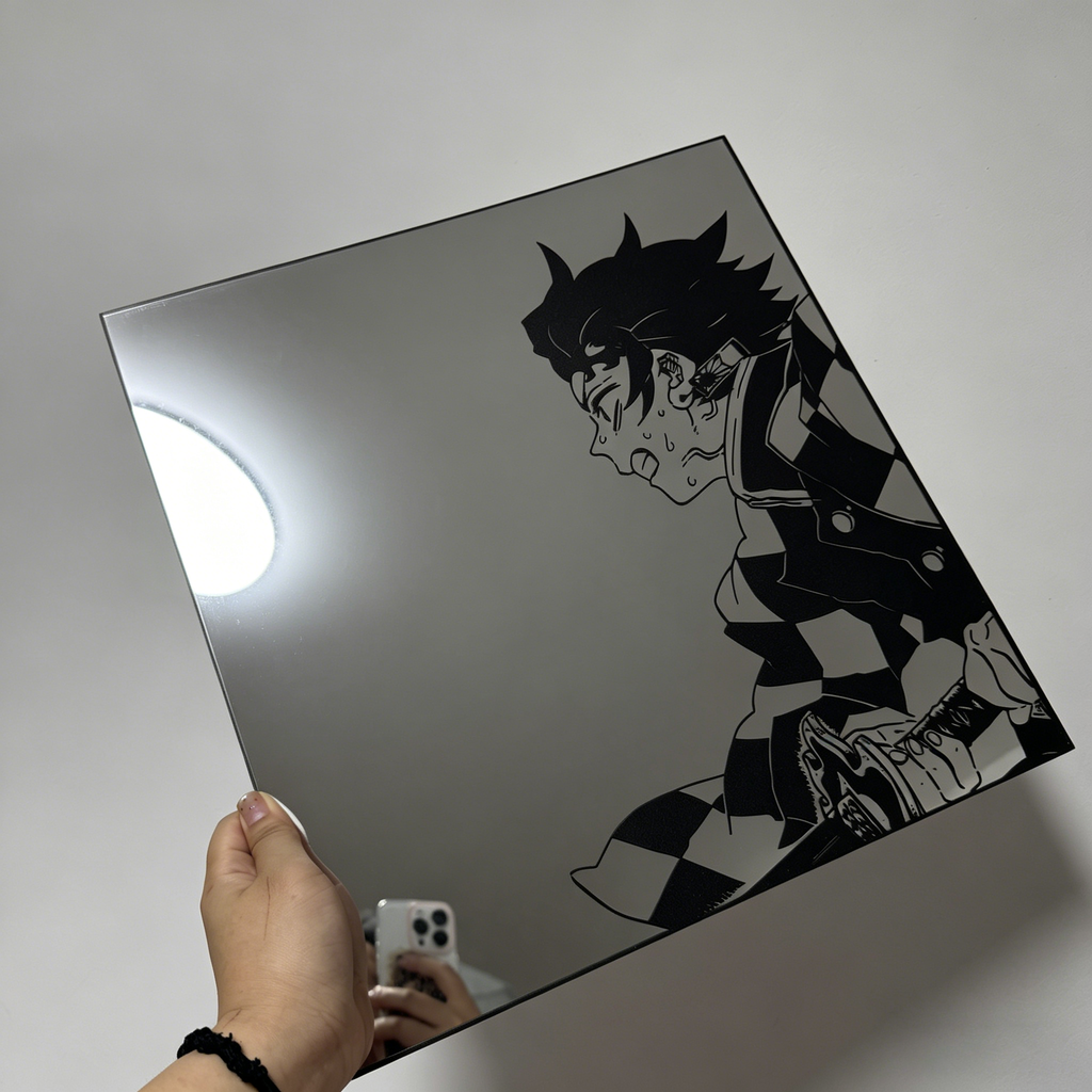 Tanjiro Kamado Square Wall Mirror | Demon Slayer Anime Decor LiquidMirror