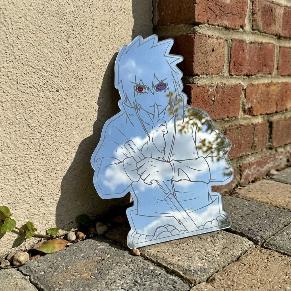 Sasuke Uchiha Anime Mirror Decor - Sharingan & Rinnegan