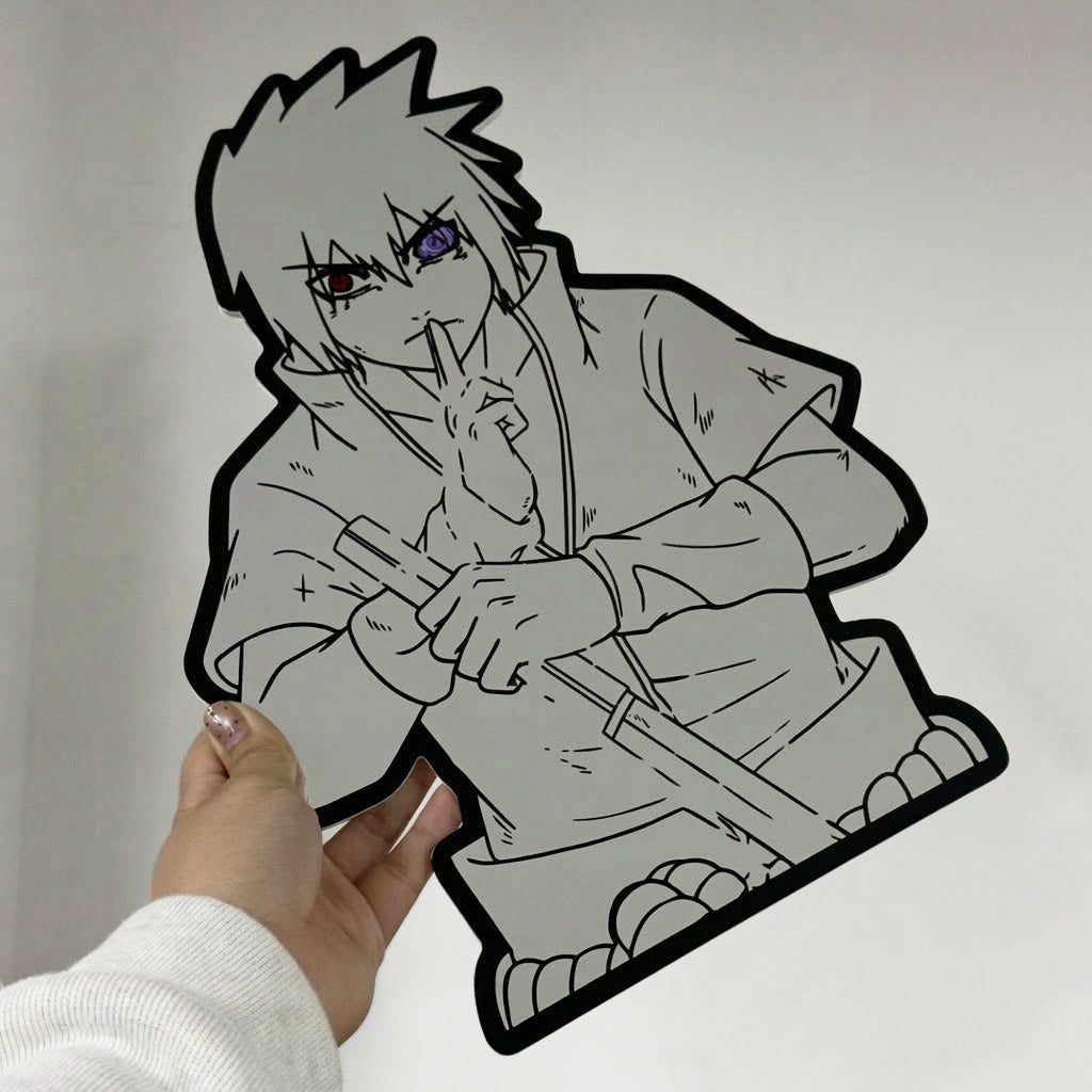 Sasuke Uchiha Anime Mirror Decor - Sharingan & Rinnegan