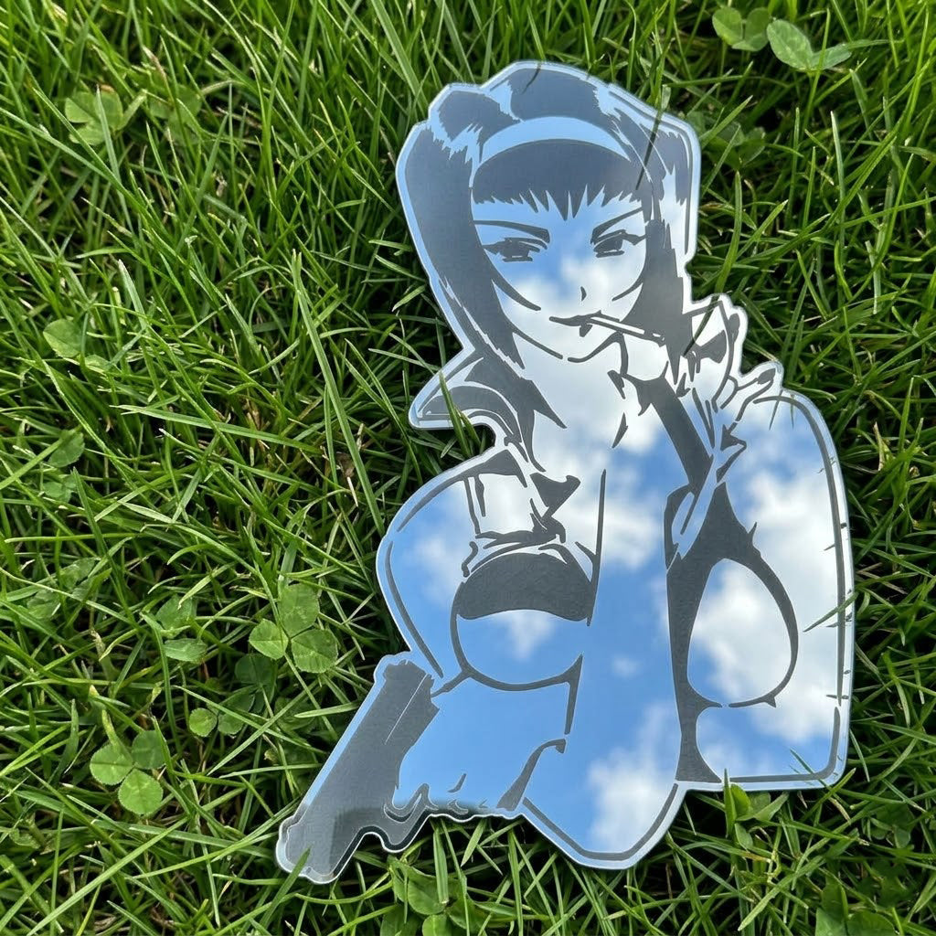 Faye Valentine Silhouette Wall Mirror | Cowboy Bebop Decor LiquidMirror
