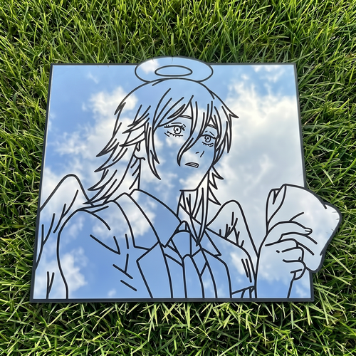 Angel Silhouette Wall Mirror | Chainsaw Man Anime Decor LiquidMirror