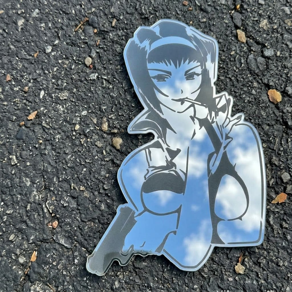 Faye Valentine Silhouette Wall Mirror | Cowboy Bebop Decor LiquidMirror