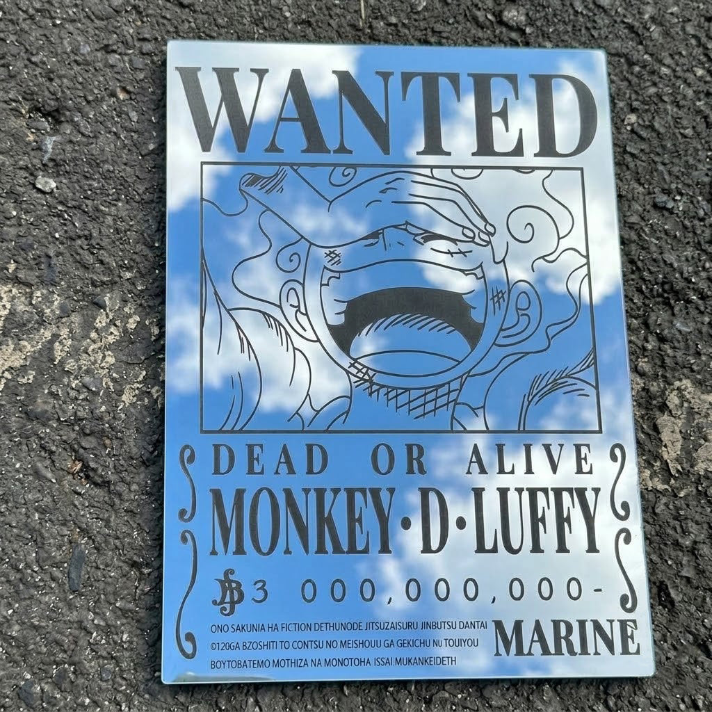 Monkey D. Luffy Gear 5 Wanted Poster Mirror | One Piece Wall Decor LiquidMirror
