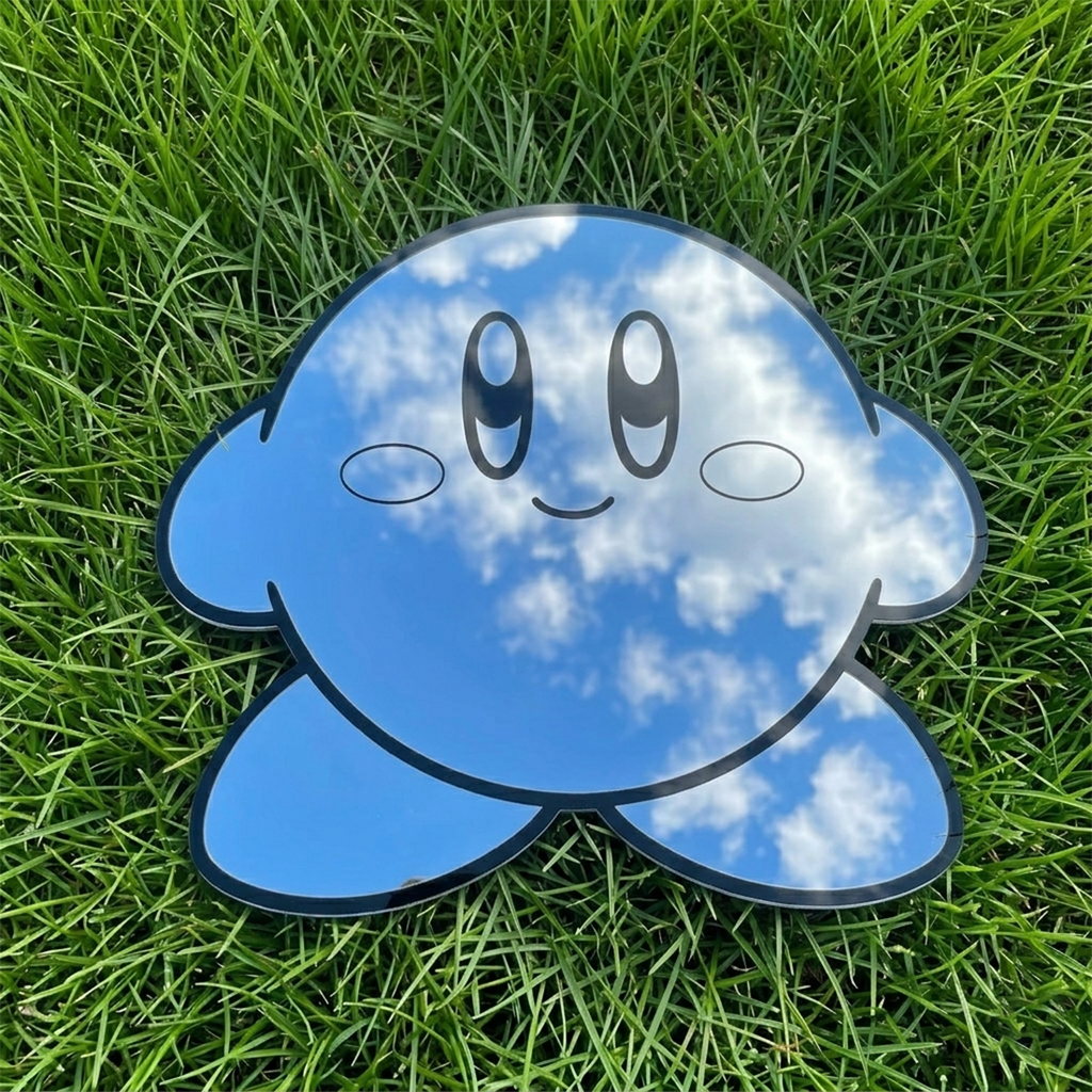 Kirby Silhouette Wall Mirror | Cute Gaming Room Decor LiquidMirror