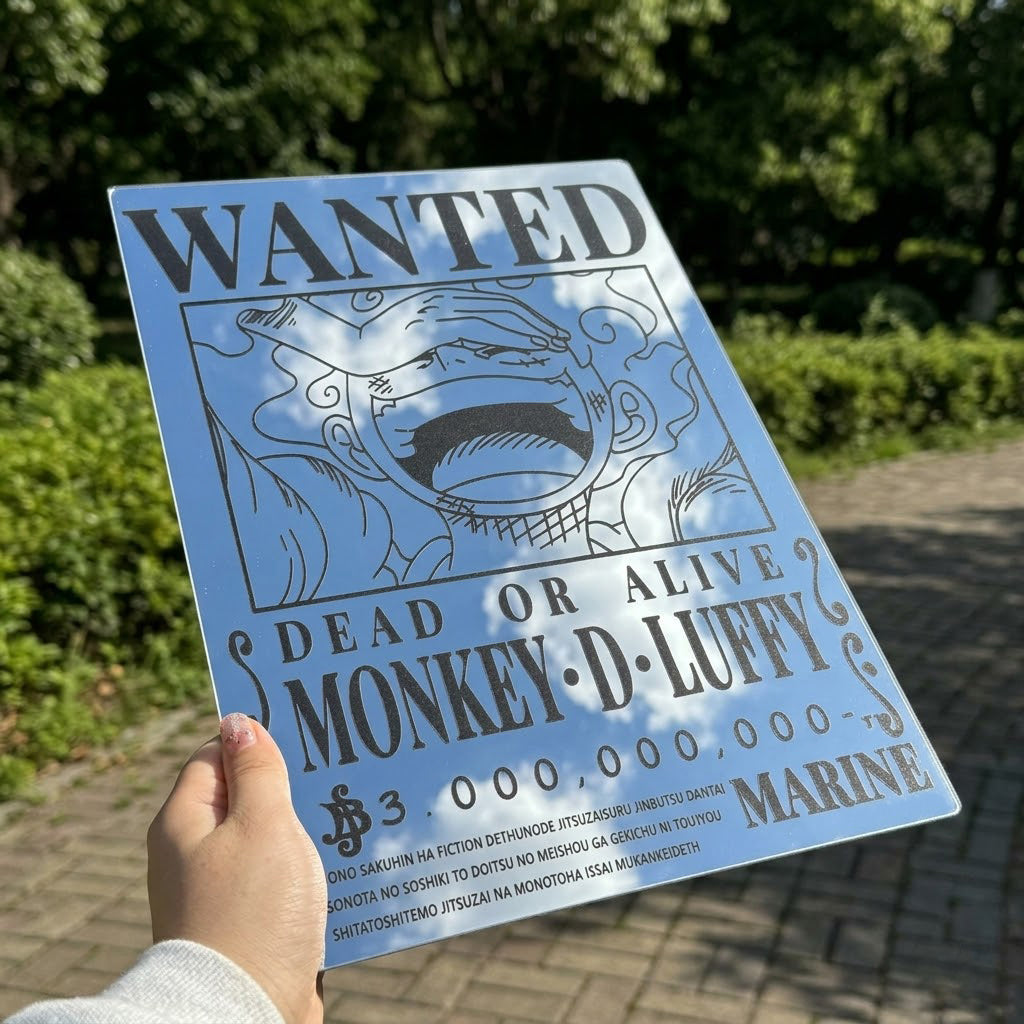 Monkey D. Luffy Gear 5 Wanted Poster Mirror | One Piece Wall Decor LiquidMirror
