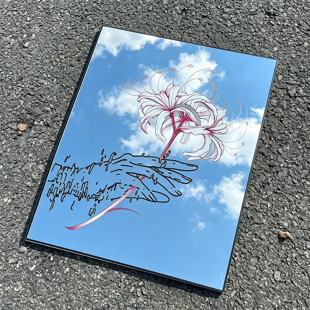 Red Spider Lily Anime Wall Mirror | Dark Aesthetic & Manga Decor LiquidMirror