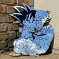 Kid Goku on Flying Nimbus Wall Mirror | Dragon Ball Anime Decor LiquidMirror