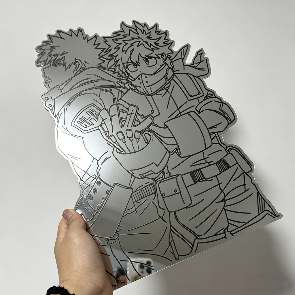 Deku & Bakugo Silhouette Wall Mirror | My Hero Academia Decor LiquidMirror