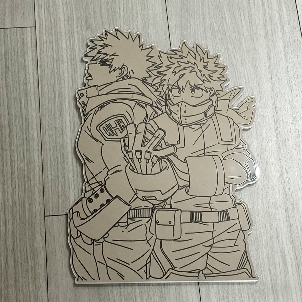 Deku & Bakugo Silhouette Wall Mirror | My Hero Academia Decor LiquidMirror