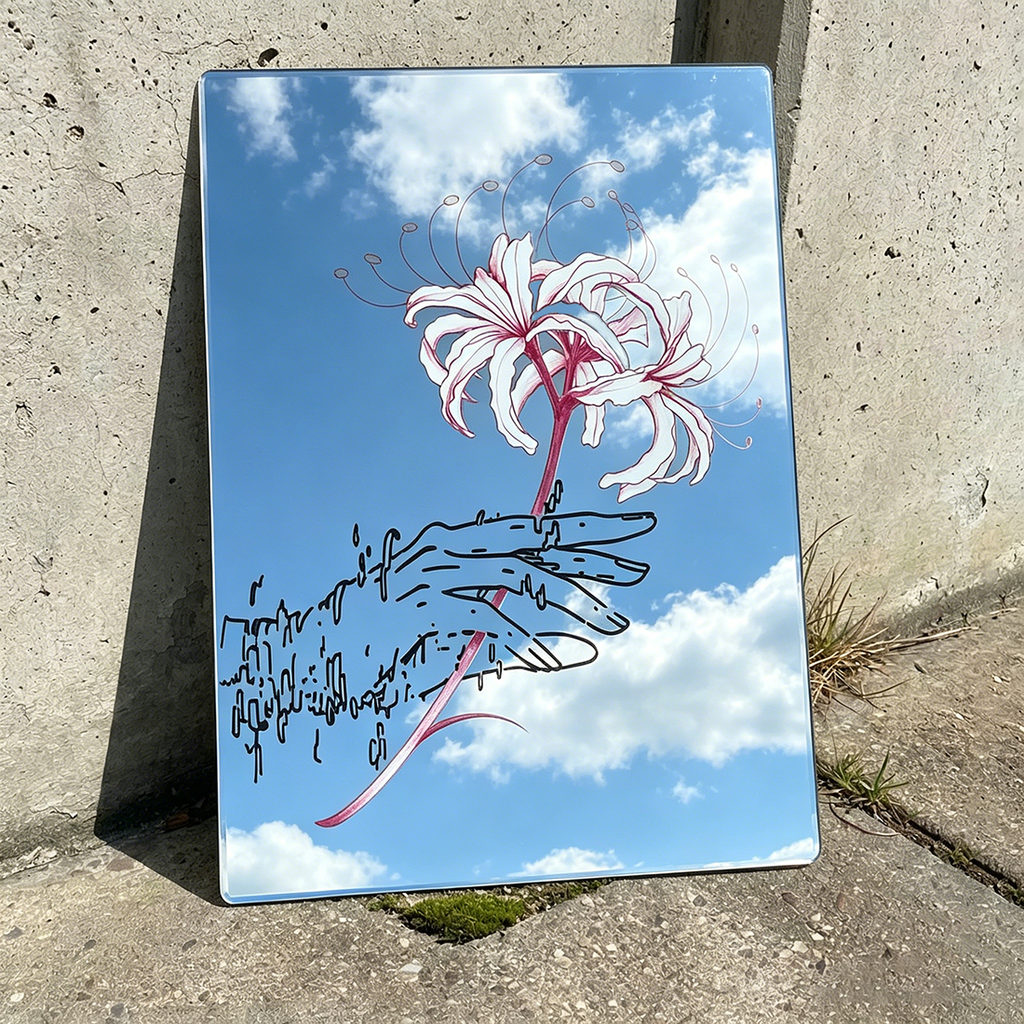 Red Spider Lily Anime Wall Mirror | Dark Aesthetic & Manga Decor LiquidMirror