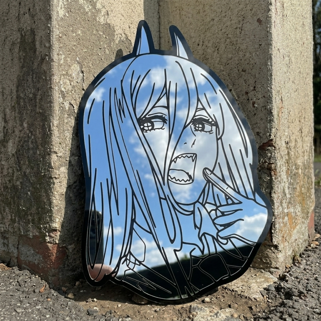 Power Chainsaw Man Anime Wall Mirror | Blood Fiend Decor LiquidMirror
