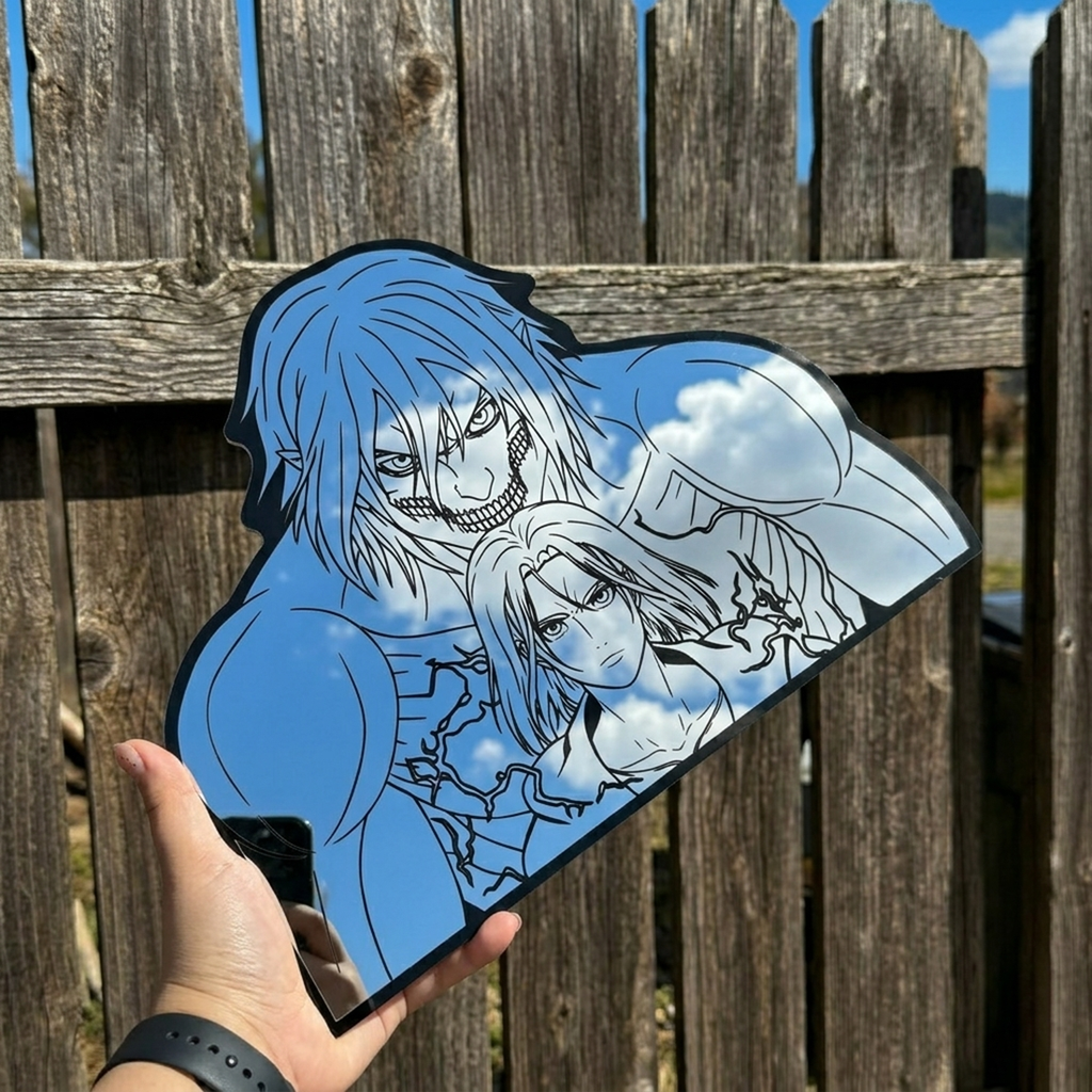 Eren Yeager & Attack Titan Wall Mirror | Attack on Titan Decor LiquidMirror