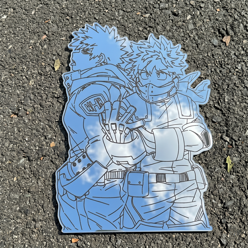 Deku & Bakugo Silhouette Wall Mirror | My Hero Academia Decor LiquidMirror
