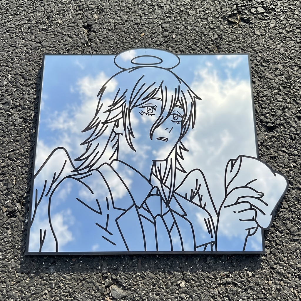 Angel Silhouette Wall Mirror | Chainsaw Man Anime Decor LiquidMirror