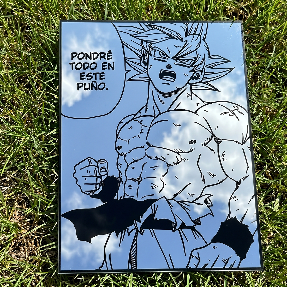 Goku "Pondré todo en este puño" Wall Mirror | Dragon Ball Super Anime Decor LiquidMirror