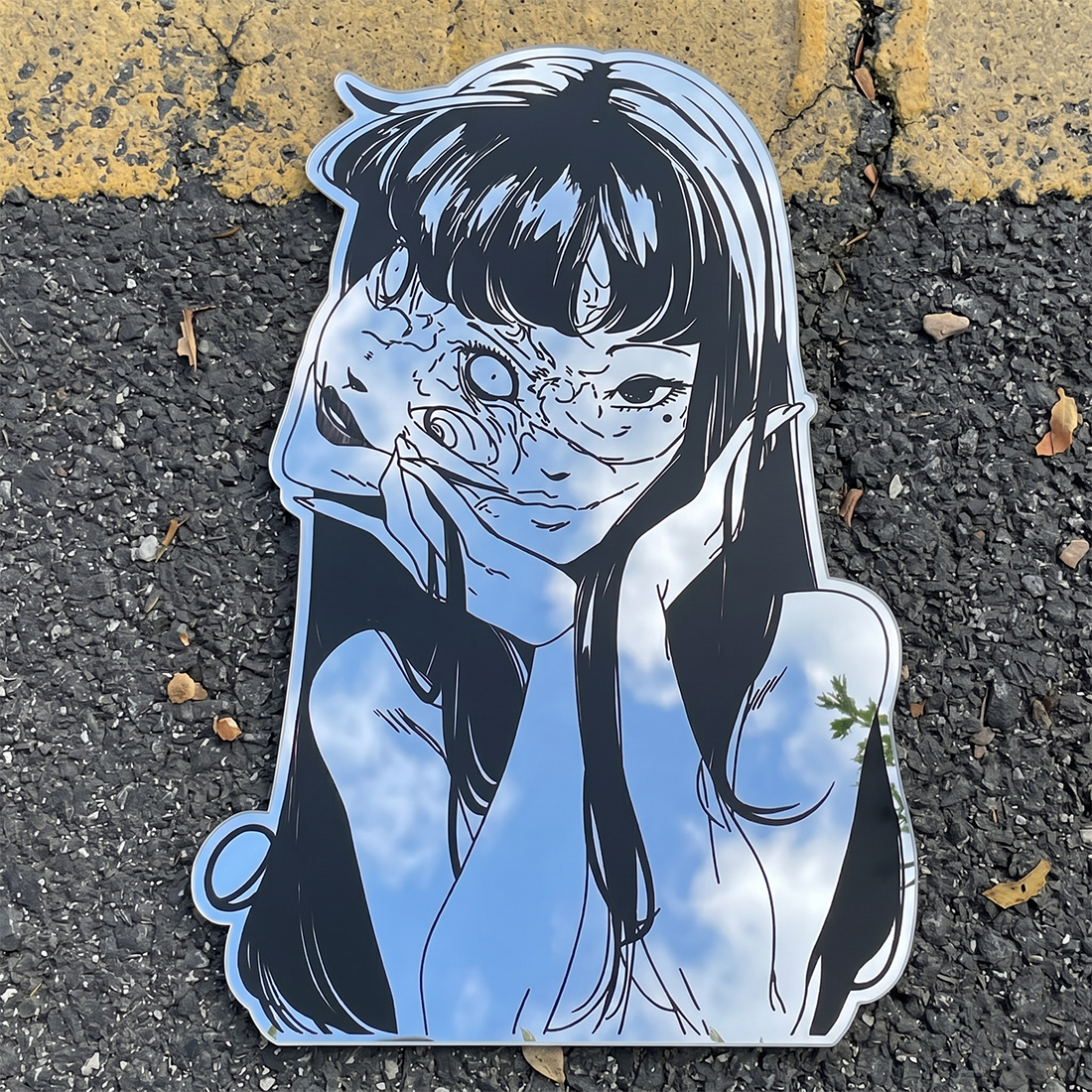Tomie Split Face Wall Mirror | Junji Ito Horror Anime Decor LiquidMirror