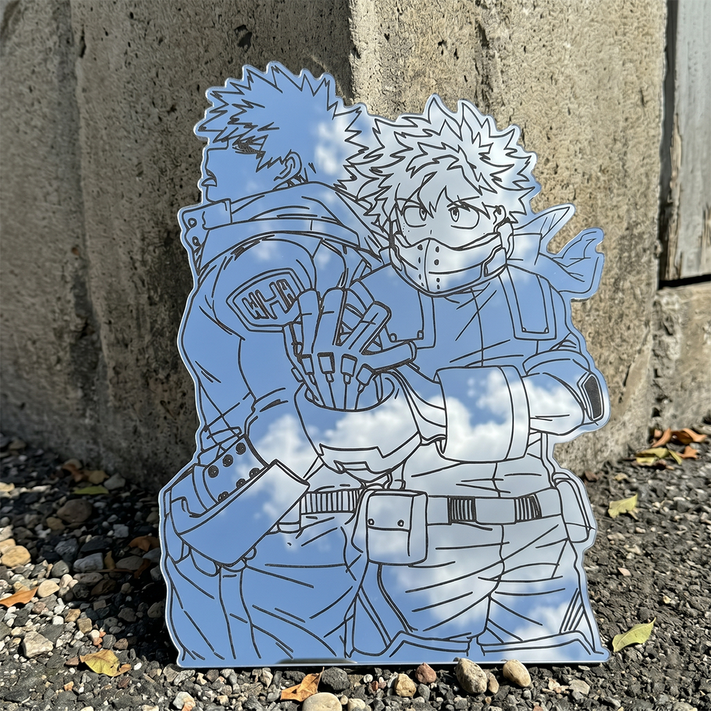 Deku & Bakugo Silhouette Wall Mirror | My Hero Academia Decor LiquidMirror
