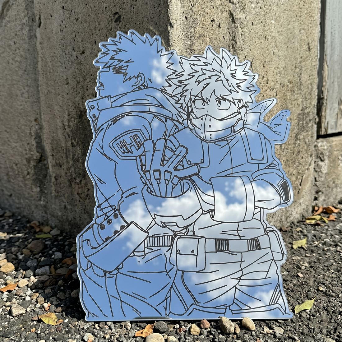 Deku & Bakugo Silhouette Wall Mirror | My Hero Academia Decor LiquidMirror