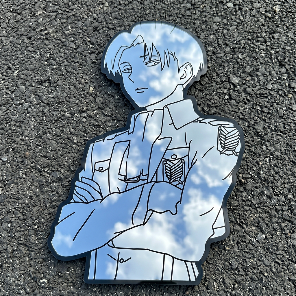 Levi Ackerman Silhouette Wall Mirror | Attack on Titan Anime Decor LiquidMirror
