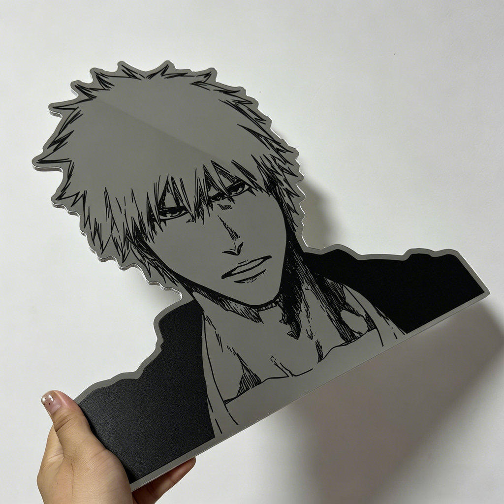 Ichigo Kurosaki Silhouette Wall Mirror | Bleach Anime Decor LiquidMirror