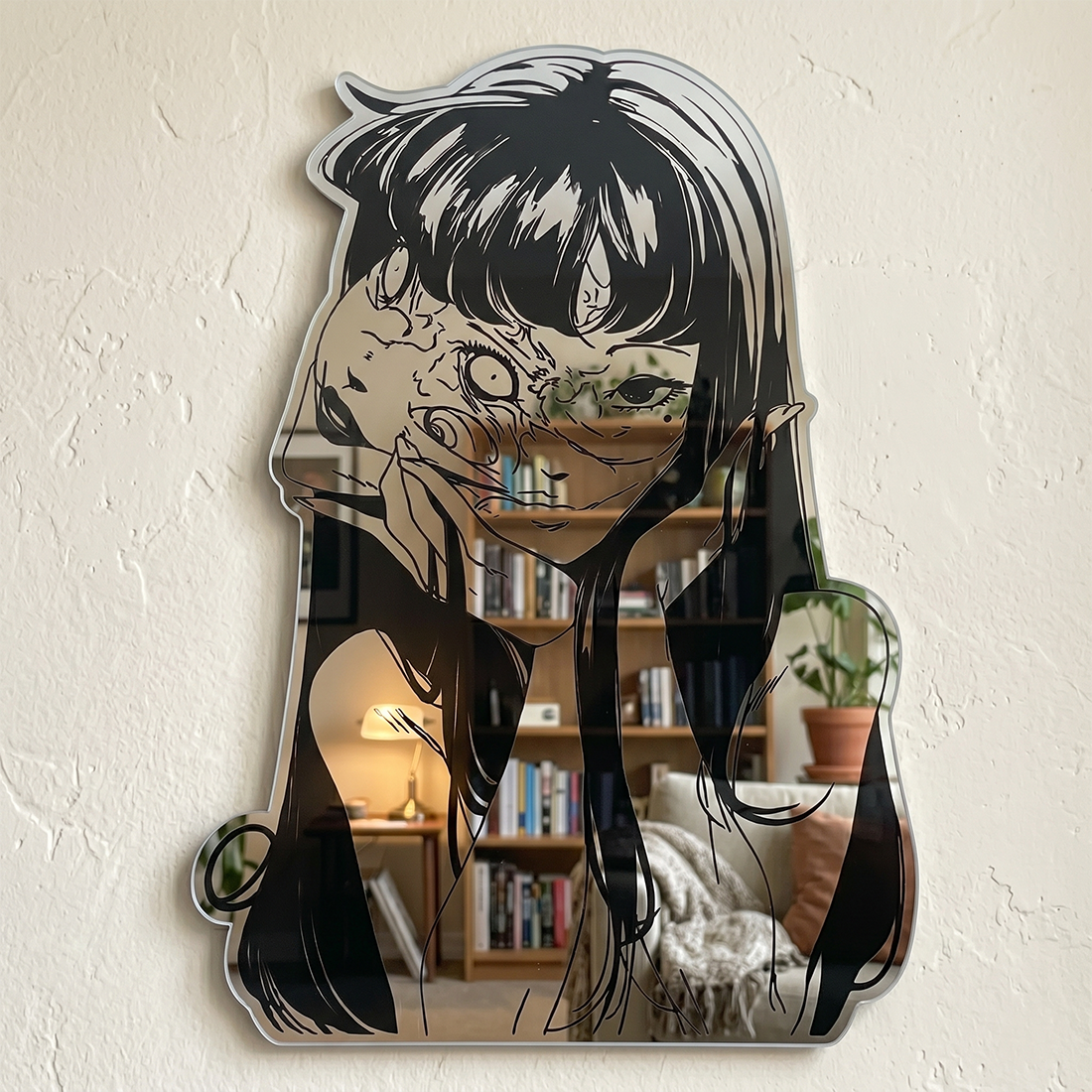 Tomie Split Face Wall Mirror | Junji Ito Horror Anime Decor LiquidMirror