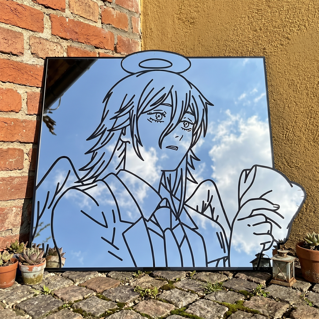 Angel Silhouette Wall Mirror | Chainsaw Man Anime Decor LiquidMirror