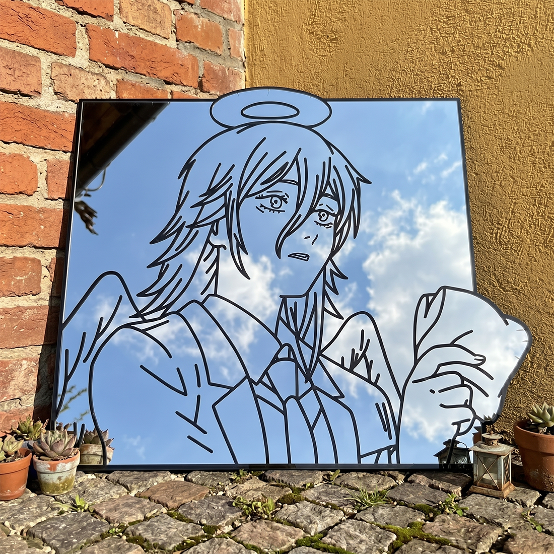 Angel Silhouette Wall Mirror | Chainsaw Man Anime Decor LiquidMirror