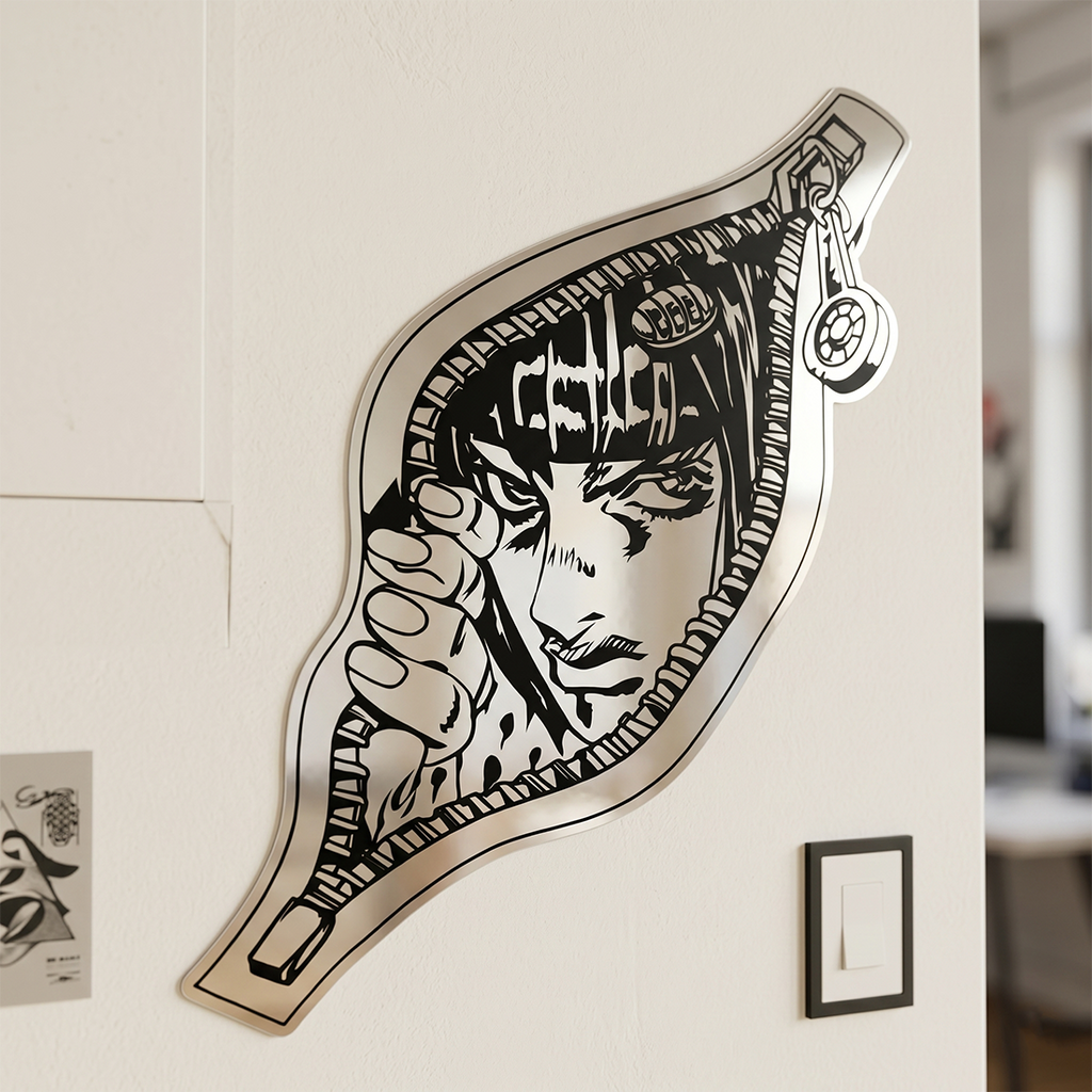 Bruno Bucciarati Zipper Wall Mirror | JoJo's Bizarre Adventure Decor LiquidMirror