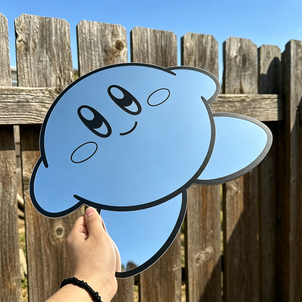 Kirby Silhouette Wall Mirror | Cute Gaming Room Decor LiquidMirror