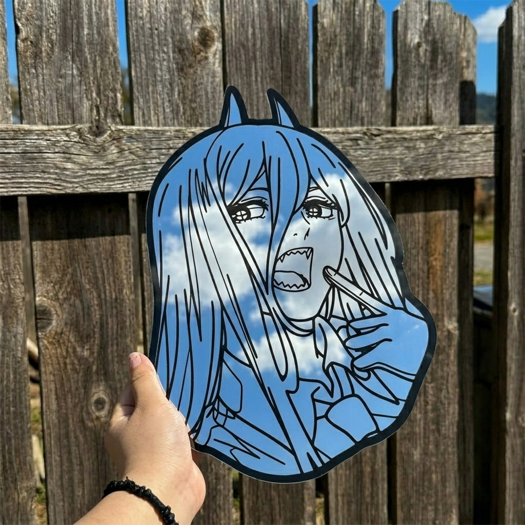 Power Chainsaw Man Anime Wall Mirror | Blood Fiend Decor LiquidMirror