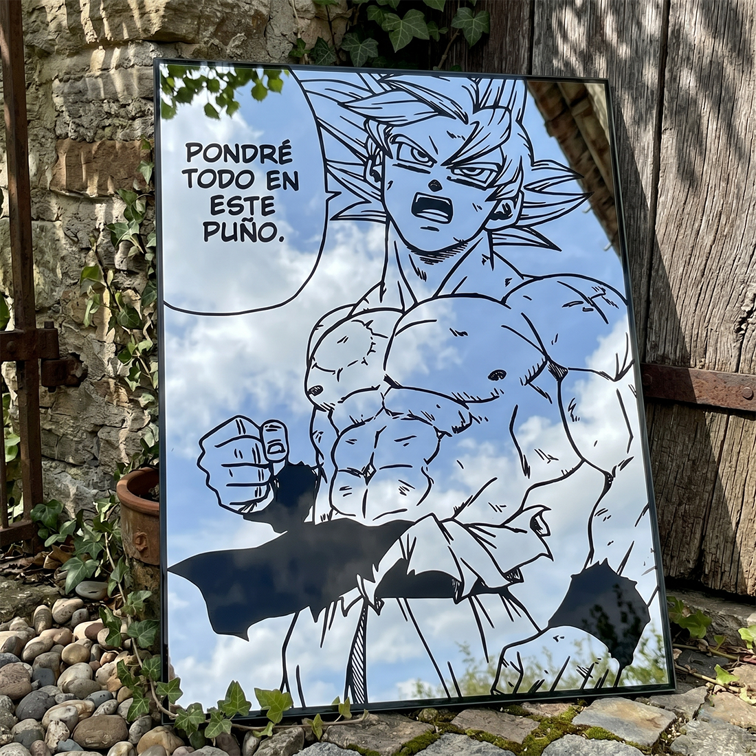 Goku "Pondré todo en este puño" Wall Mirror | Dragon Ball Super Anime Decor LiquidMirror