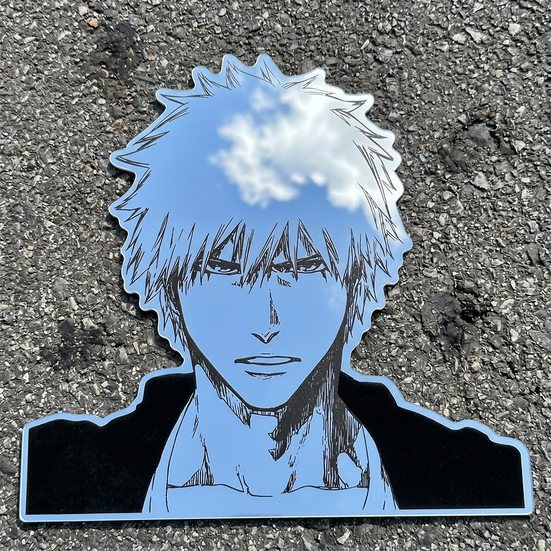 Ichigo Kurosaki Silhouette Wall Mirror | Bleach Anime Decor LiquidMirror