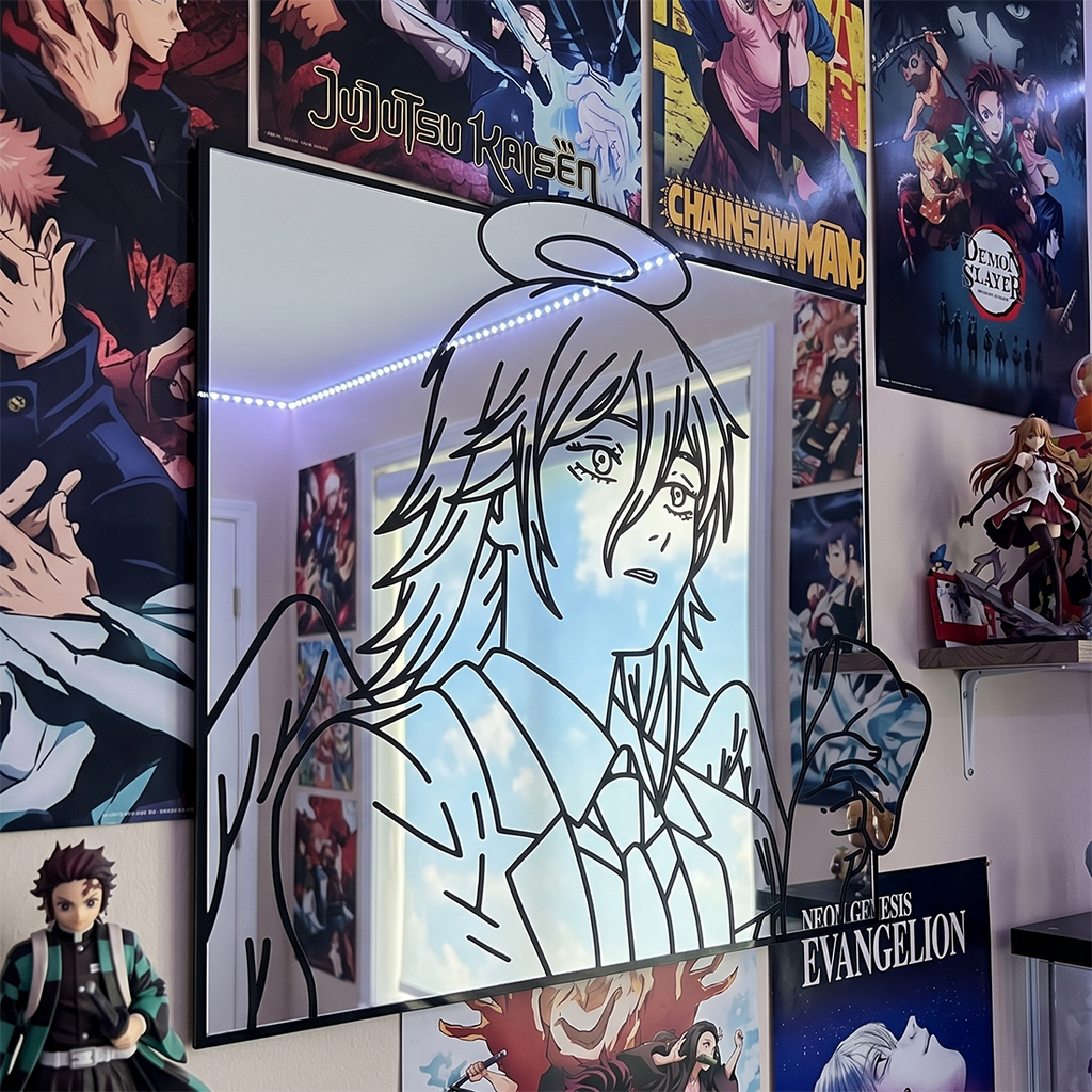 Angel Silhouette Wall Mirror | Chainsaw Man Anime Decor LiquidMirror