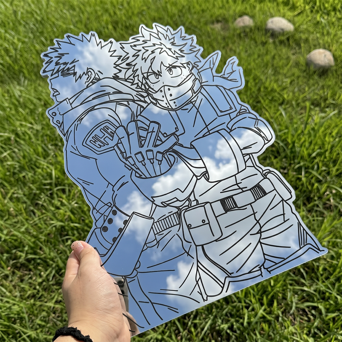 Deku & Bakugo Silhouette Wall Mirror | My Hero Academia Decor LiquidMirror
