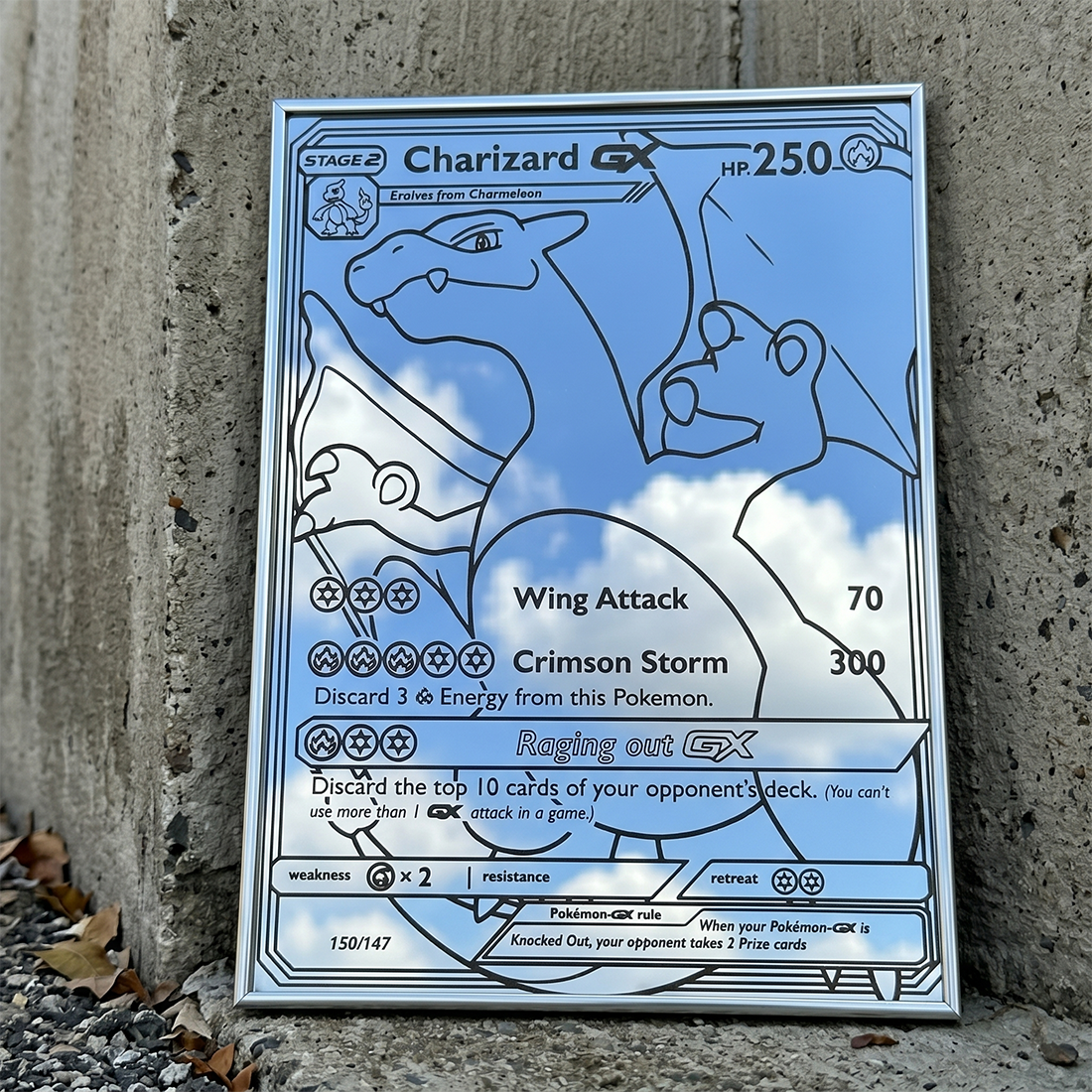 Charizard GX Pokemon Card Wall Mirror | TCG Gaming Decor LiquidMirror