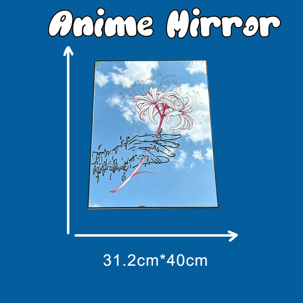 Red Spider Lily Anime Wall Mirror | Dark Aesthetic & Manga Decor LiquidMirror