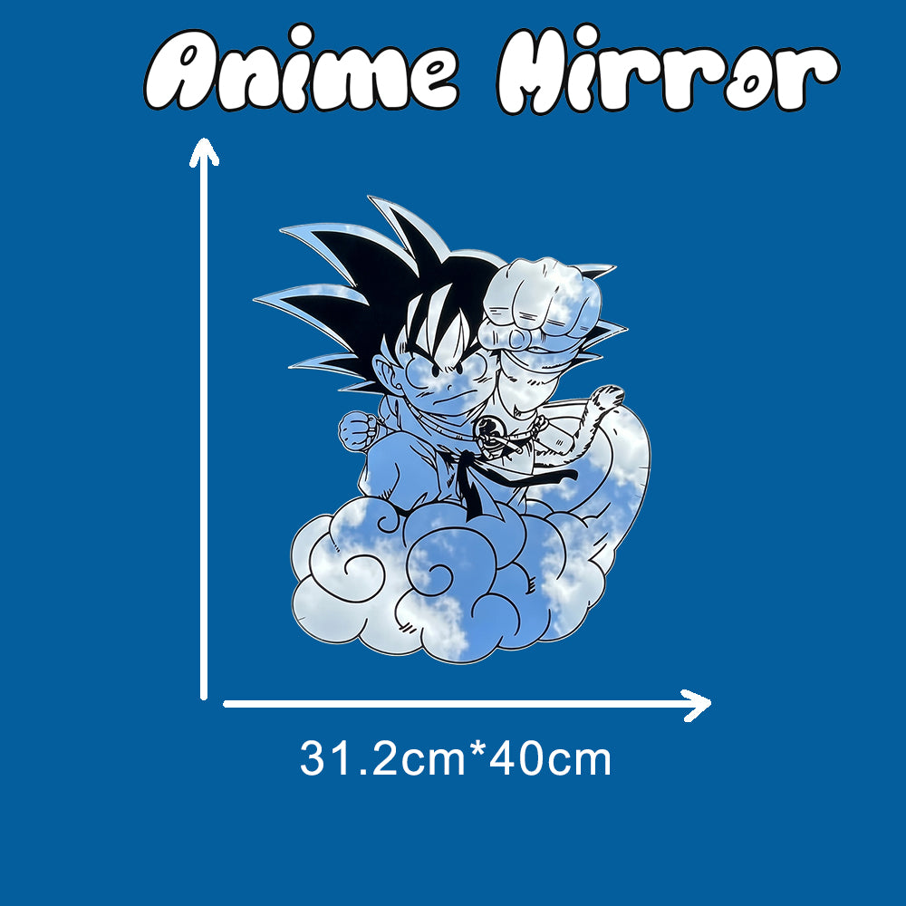 Kid Goku on Flying Nimbus Wall Mirror | Dragon Ball Anime Decor LiquidMirror