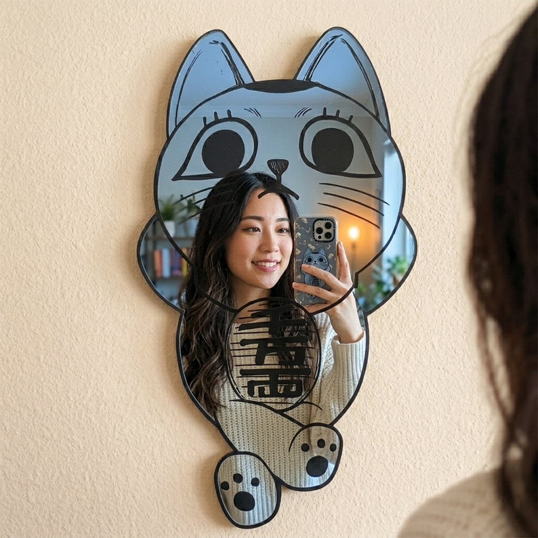 Lucky Cat Maneki-Neko Wall Mirror | Naruto Inspired Decor LiquidMirror