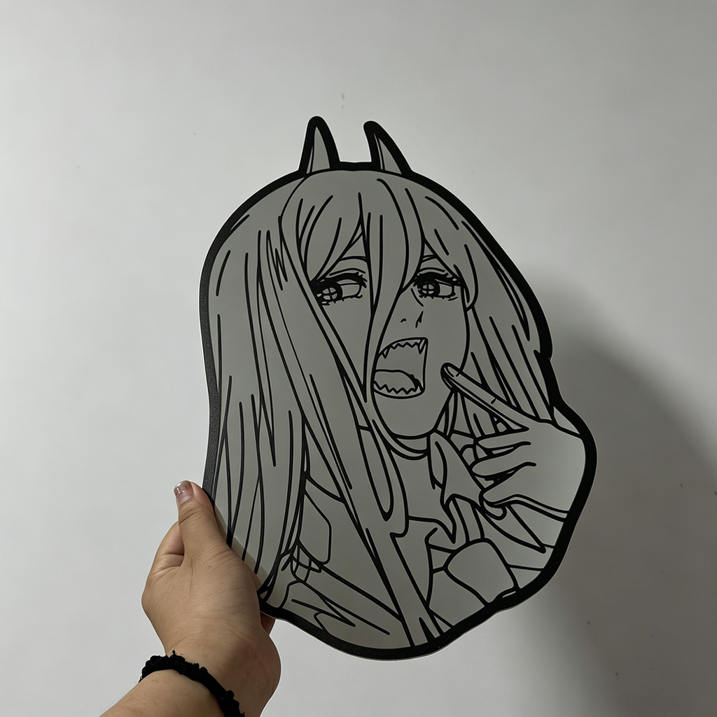 Power Chainsaw Man Anime Wall Mirror | Blood Fiend Decor LiquidMirror