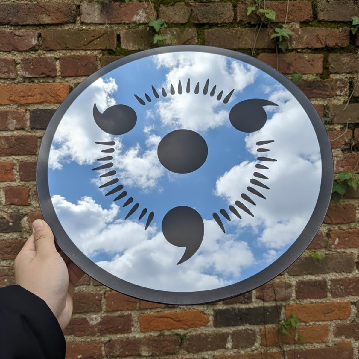 Anime Aesthetic Sharingan Circular Wall Mirror - 38cm Decorative Room Decor