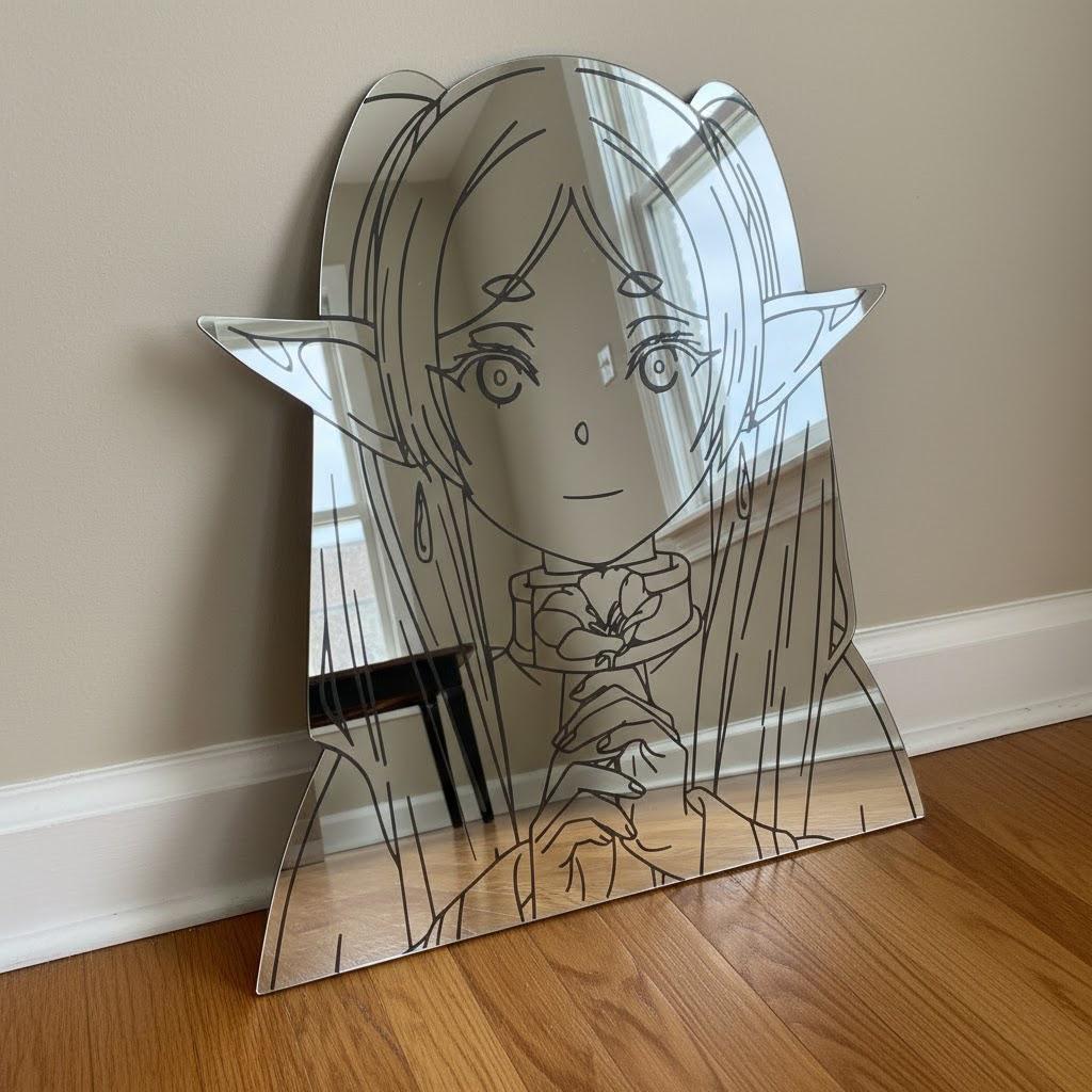 Anime Elf Character Wall Mirror Decorative Acrylic Wall Art Decor