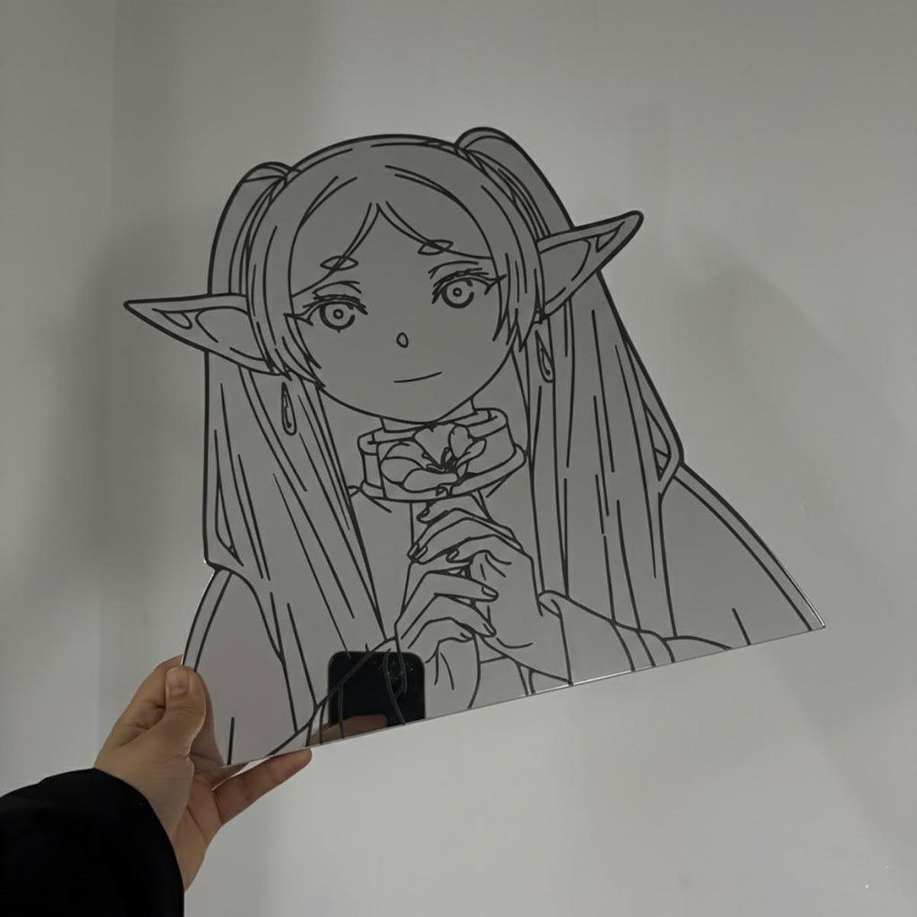 Anime Elf Character Wall Mirror Decorative Acrylic Wall Art Decor
