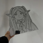 Acrylic Anime Elf Wall Mirror – Fantasy Character Decor LiquidMirror