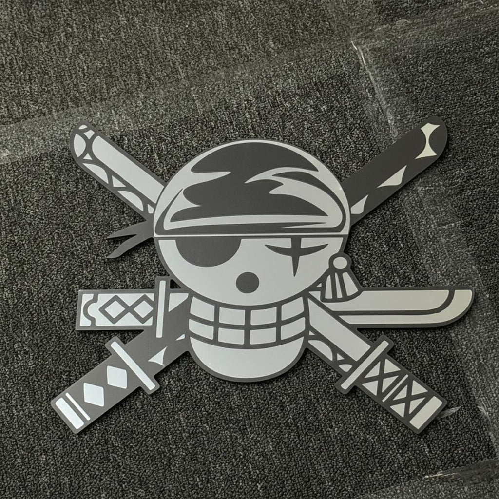 One Piece Zoro Pirate Flag Wall Art - Iconic Anime Skull Sign for Gamer Room Decor