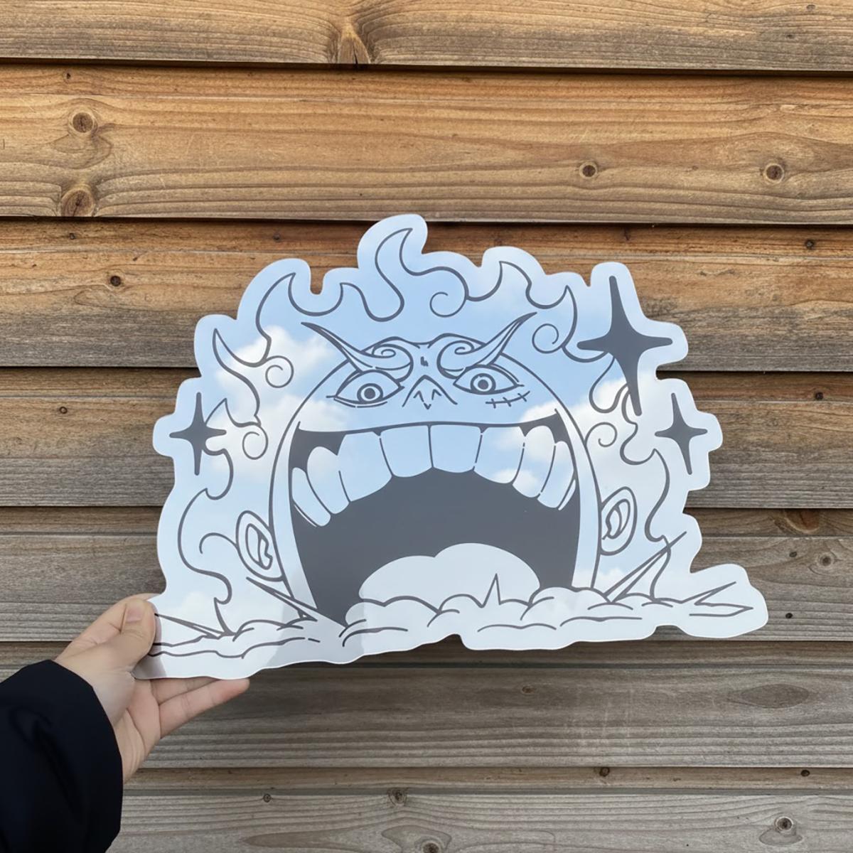 Anime Gear 5 Luffy Mirror Wall Decor – Reflective Wall Art for Fans
