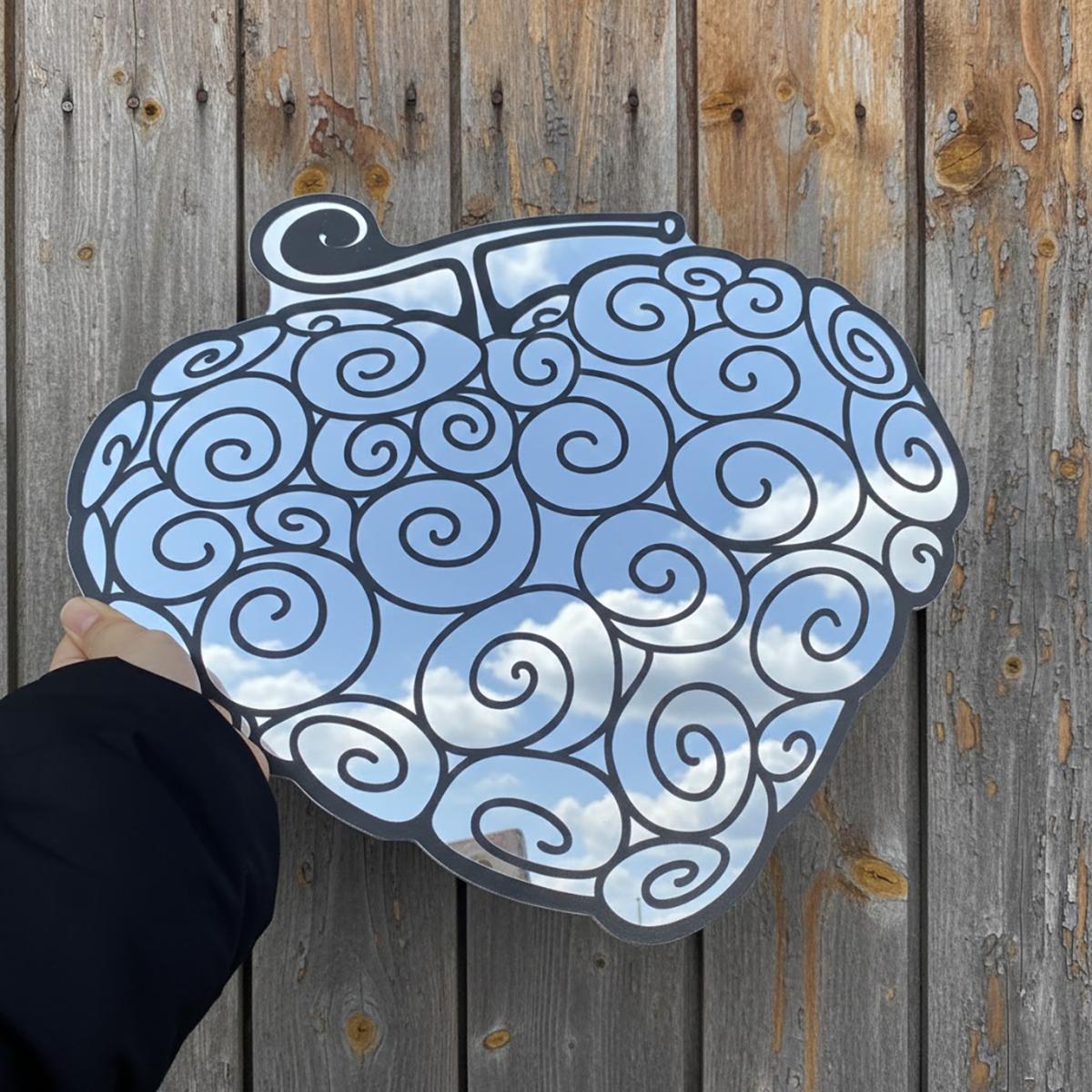Anime Fruit Wall Mirror – Unique Gomu Gomu No Mi Inspired Decorative Wall Decor