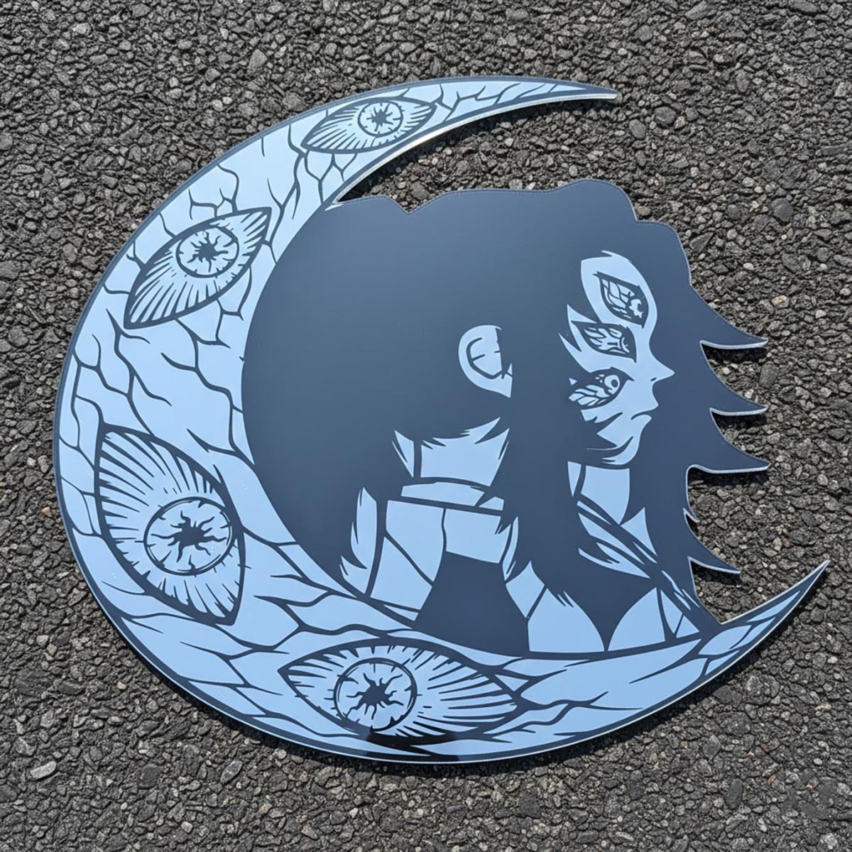 Demon Slayer Kokushibo Crescent Moon Wall Mirror Custom Anime Acrylic Decor