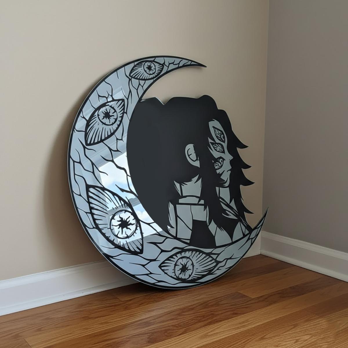 Demon Slayer Kokushibo Crescent Moon Wall Mirror Custom Anime Acrylic Decor