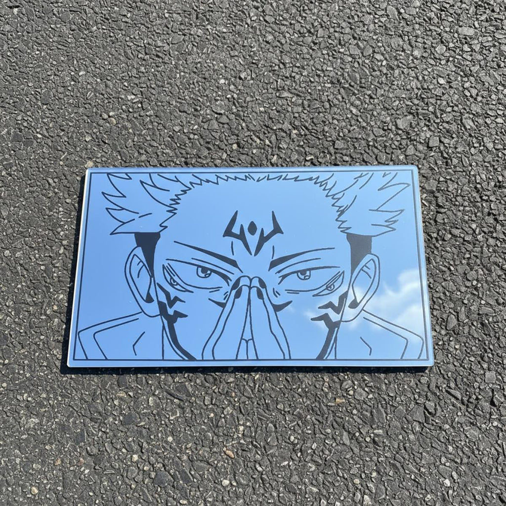 Anime Character Engraved Mirror Wall Art – Premium Decorative Glass Panel